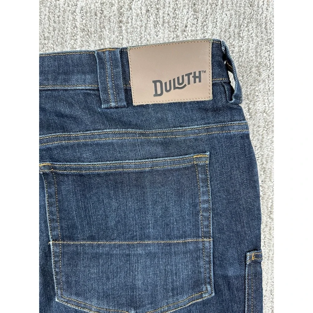 Duluth Trading Jeans Mens 37x34 Blue Ballroom Double Flex Straight Leg Denim
